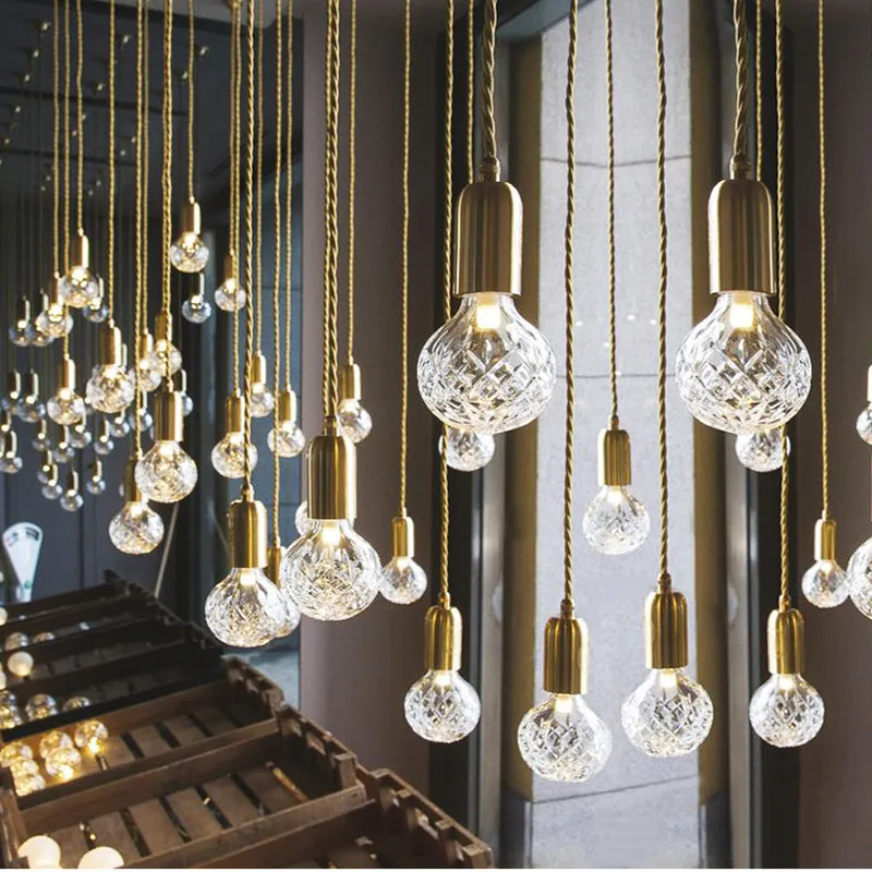 

Gold Simplicity pendant lamp lights chandelier lighting led hanglamp loft decor lamps light fixtures Living room loft decor