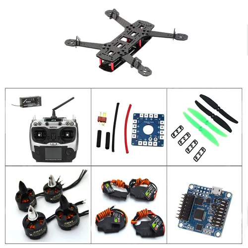 

Qav250 Mini Carbon Fiber R/c 1806 2280kv Motor EMAX 12a BLHELI ESC NAZE32+ 10DOF Flight Controller Combo