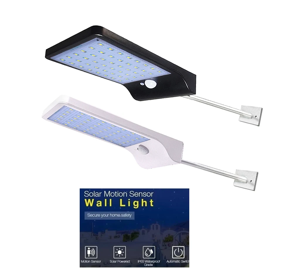 

Aluminum pole 48/36 LED Solar powered PIR Motion Sensor Light lamp Garden Outdoor Pathway Sense Street Path Yard Waterproof Wall
