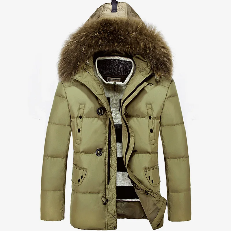 Winter Jacket Men Down Parka Men White Duck Down J...