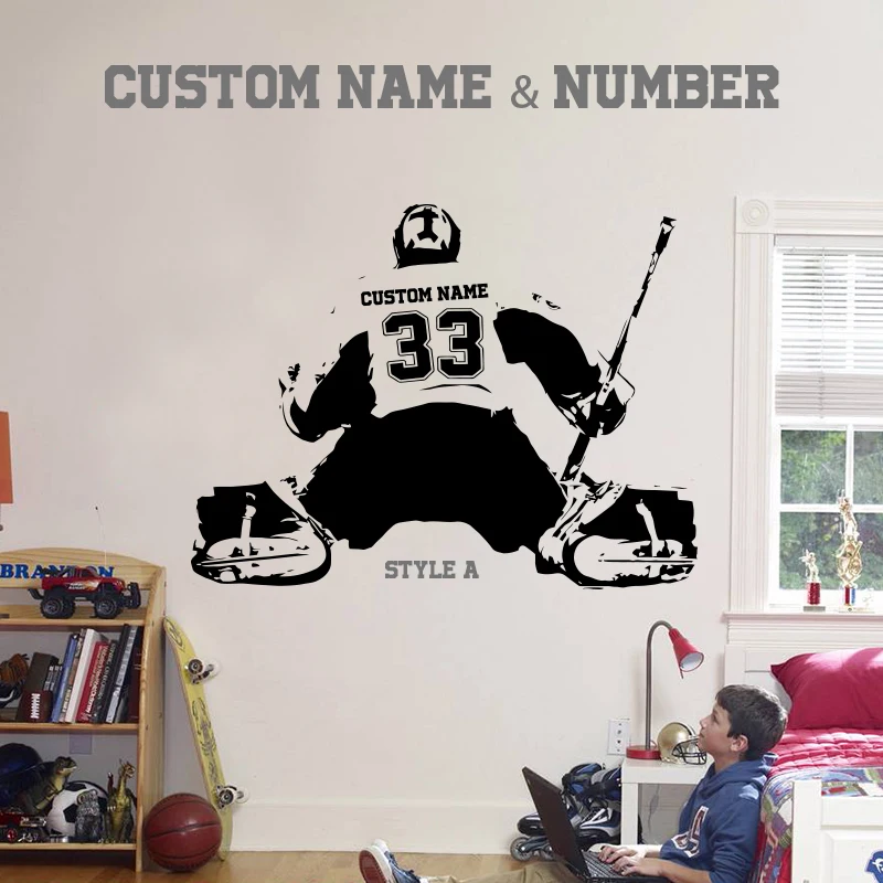 Hockey Goalie & Large ice Hockey Player choose jersey name and numbers