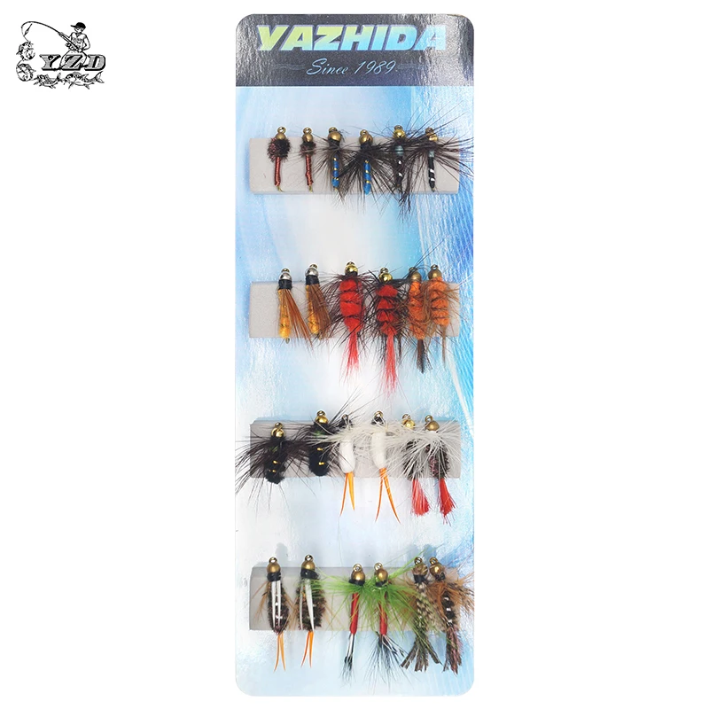 YZD Fly Fishing Big Trout Flies Kit Top 10 Steelhead Flies Flyfishing Gear Premium Wet Dry Flies Trout Lures Streamer Nymph Emerger Fishing Assorted Trout Flies Bass Salmon