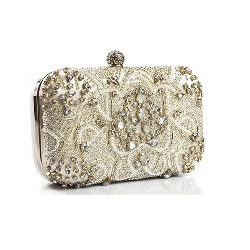 Luxury Women Evening Bags Fashion Pearl Beaded Diamond Women Evening Clutch Bag Bridal Wedding Purse Handbag Shoulder Bag Chain Luxury Women Evening Bags Fashion Pearl Beaded Diamond Women Evening Clutch Bag Bridal Wedding Purse Handbag Shoulder Bag Chain