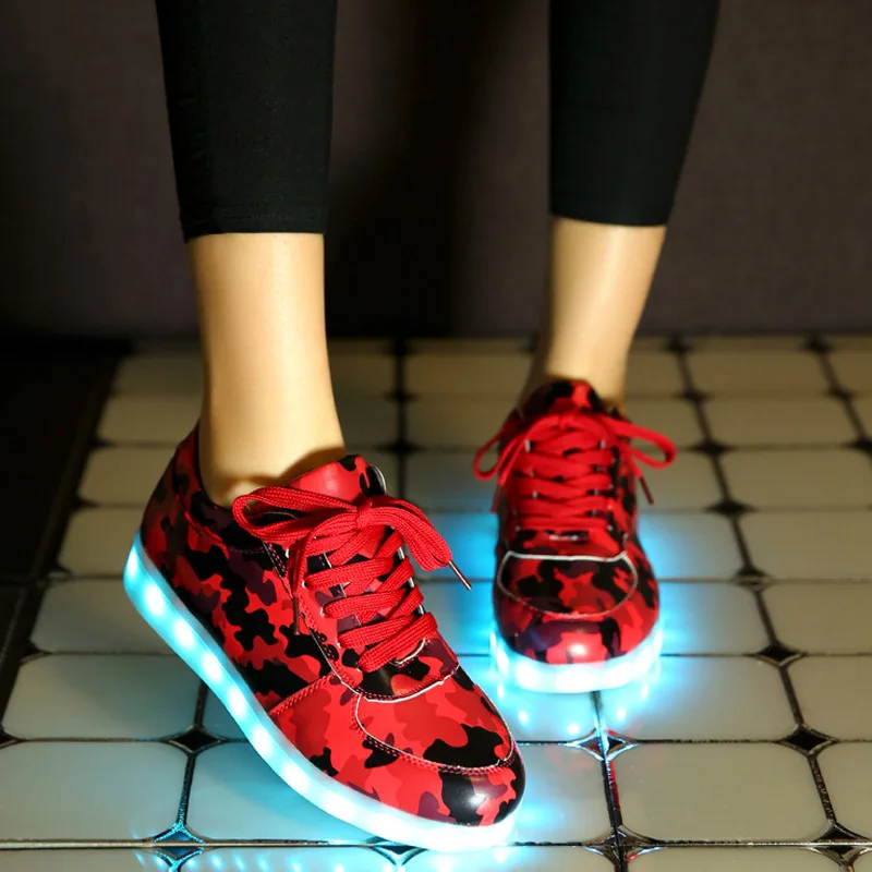 

7 Colors Basket Luminous Shoes PU Men Led Shoes Military Breathable Unisex Light Up Shoe Zapatillas Deportivas Mujer size 35-46