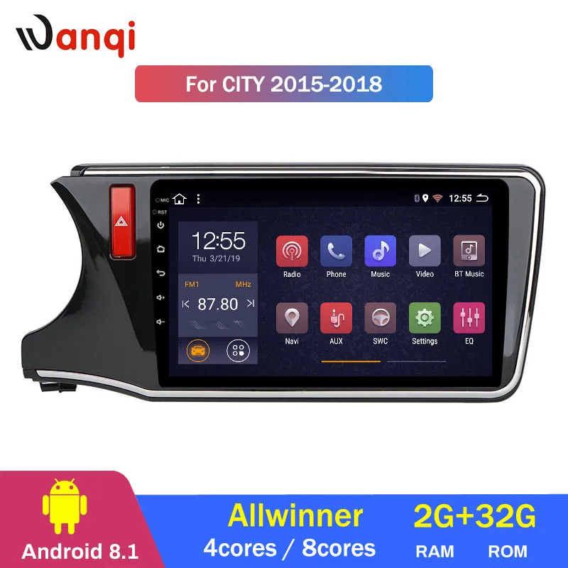 

2G RAM 32G ROM Android 8.1 Multi-Touch Car dvd Player For Honda City Greiz Gienia 2015-2018 gps navigation