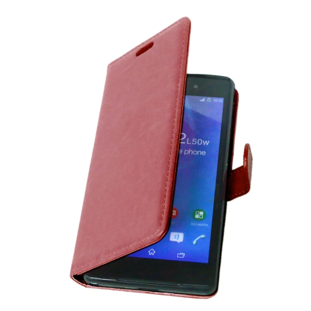 Флип чехол для Sony Z2 L50u L50t D6502 D6543 Xperia Z 2 L50 L50w D6503 однотонная фоторамка кожаный