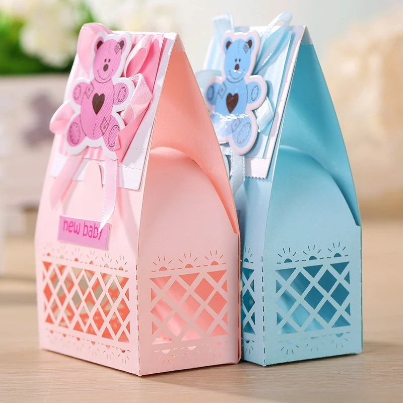 blue baby shower favor bags