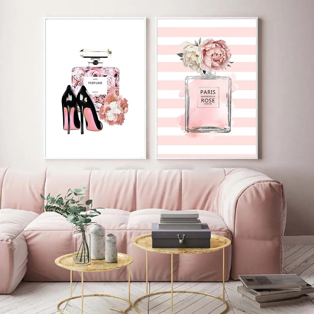 Abstract Painting Poster Perfume Art Print Canvas Poster Pink Picture Fashion Canvas Art Posters And Prints Living Room Unframed