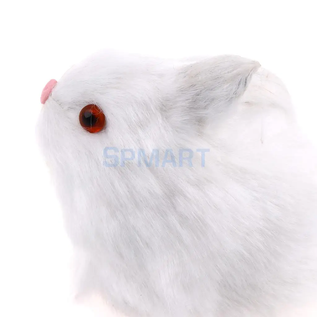 Lifelike Simulation Plush Stuffed Rabbit Hare Bunny Animals Model Figure Plush Figures Soft Toy Home Decoration White