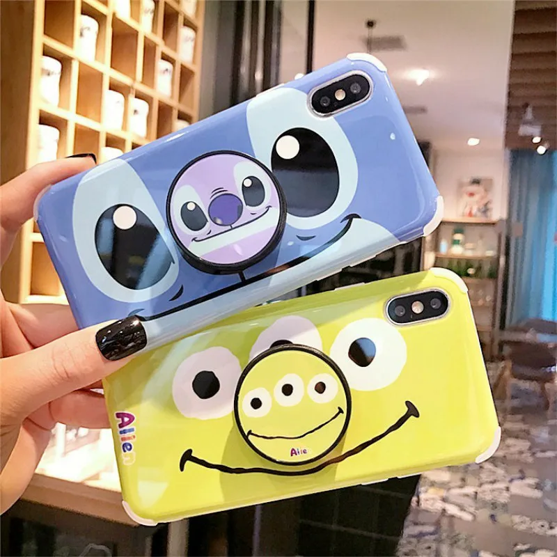 

Cartoon Stitch Soft Silicone Phone Case For iphone 7 case 6 6s 8 plus X XR XS MAX Cute Glossy Winnie bear Pooh Anti-fall Cover