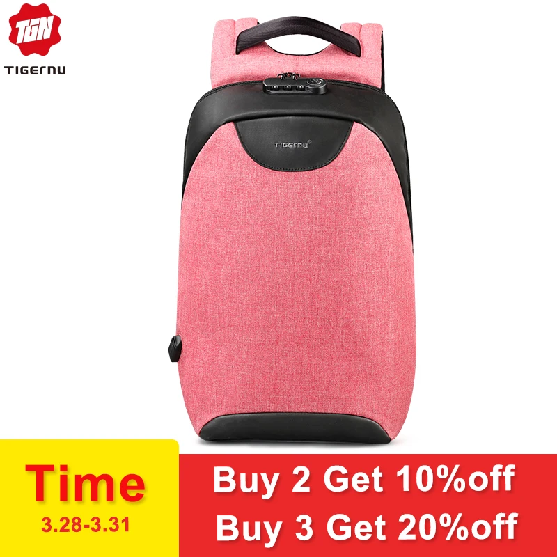 Tigernu Women Anti Theft TSA Lock female Laptop Backpack USB Charge School Bag for Teenager girls Feminine Backpacks Bagpack