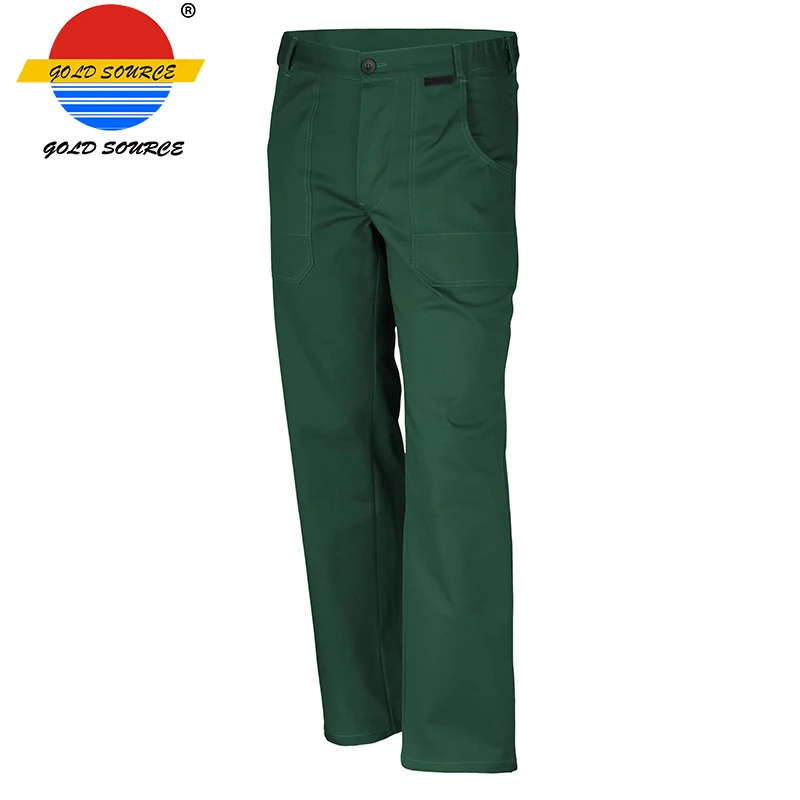Горячая носимые хлопок 320 г Зеленые рабочие брюки с большими карманами для мужчин