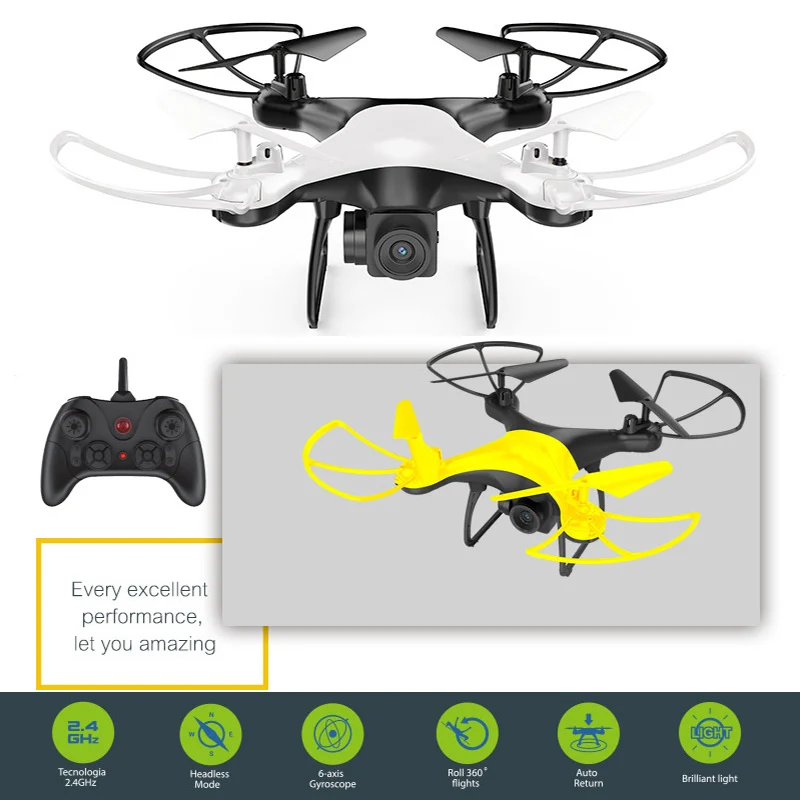 

1 Pcs Quadcopter RC Drone Altitude Hold Wifi Real Time Headless Mode 2.4Ghz 360 Degree Rolling @ZJF