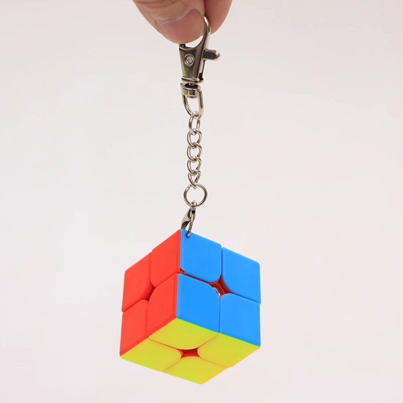 Moyu мини брелок 3x3x3 2x2x2 волшебный куб наклейки-пазлы скоростной куб брелок Развивающие игрушки для детей подарок игровой куб