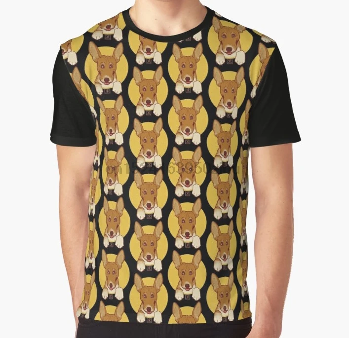 

All Over Print T Shirt Men Funny tshirt Basenji Cutie Graphic T-Shirt