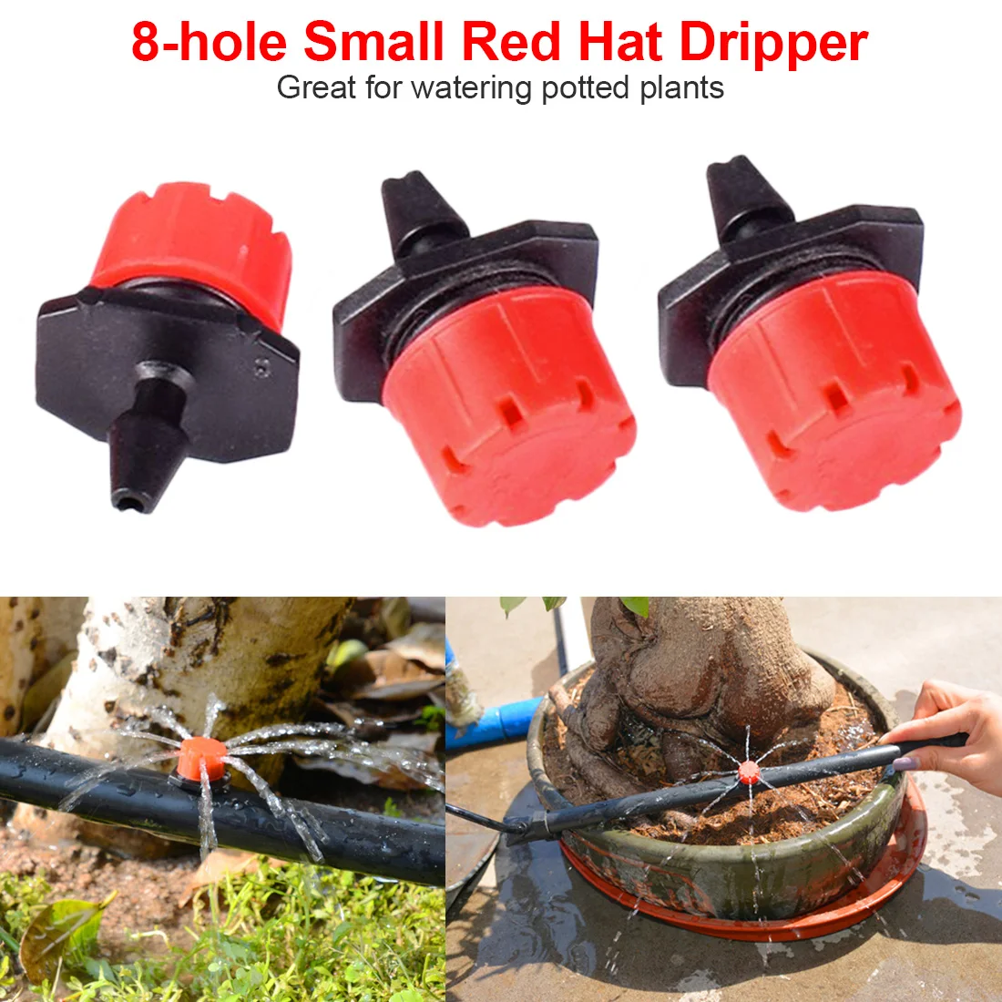 

100pcs/set Adjustable Water Dripper Head Sprinkler Garden Irrigation Micro Flow Dripper Drip Head Irrigation Sprinklers