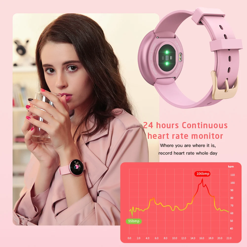 BOZLUN женские Смарт-часы для iPhone Android телефон с фитнес-контролем сна Удаленная камера gps водонепроницаемый экран автоматического пробуждения