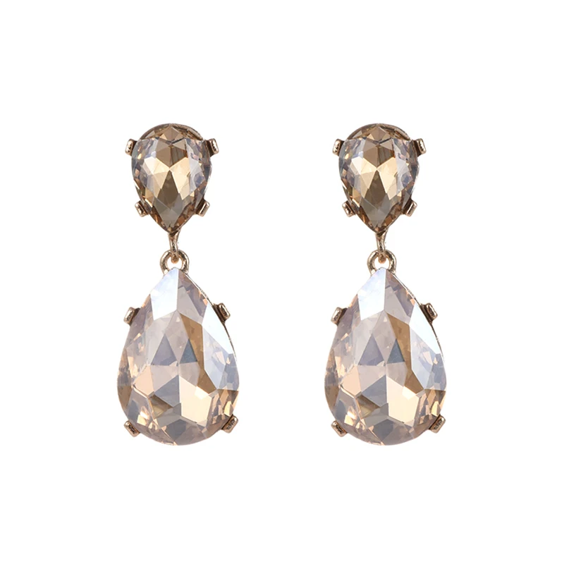 

ZHINI Luxury Wedding Crystal Dangle Earrings For Women Beads Gem Fashion Designer Drop Earrings Statement Jewelry Cheap Hot Sale