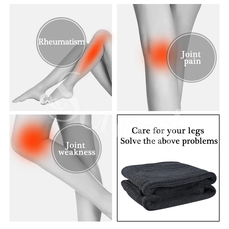 Soumit 1 пара поддержка колена для артрит боли в суставах кашемир сохраняет тепло для мужчин женщин Зима Весна наколенники носок подушки вставки