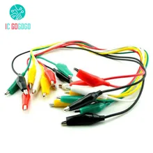 5 шт. зажимы типа «крокодил», электрический кабель DIY Тесты ведет двусторонний зажимы типа «крокодил», тестовая Перемычка проволока Разъем 50 см pa'r't's