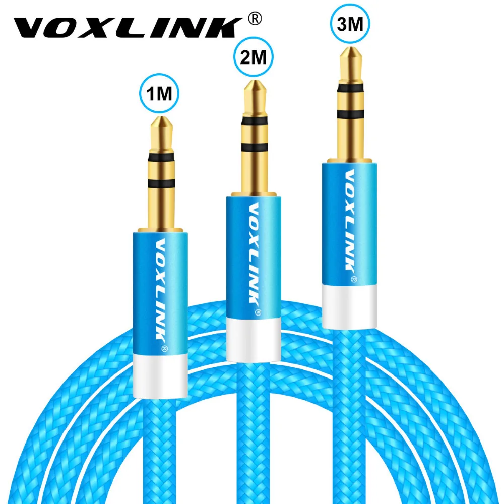 VOXLINK 3.5 mm Jack Audio Cable 3.5mm Male to Male Stereo Auxiliary Cord for iPhone 6 6S Car PM4 PM3 headphone Speaker aux cord
