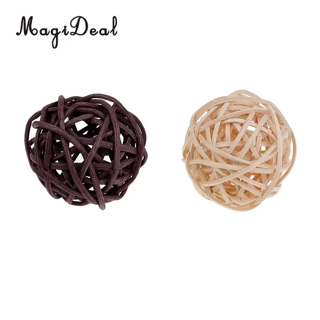 21pcs 3cm/5cm/7cm Mixed Colors Wicker Rattan Ball, Christmas Birthday Home Wedding Party Decorations DIY Ornaments Kids Toys