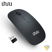 Беспроводная мышь uhru, перезаряжаемая USB 2,4 ГГц, бесшумная оптическая мышь с приемником USB, мини-мышь с точностью 1200 dpi для ПК, ноутбука