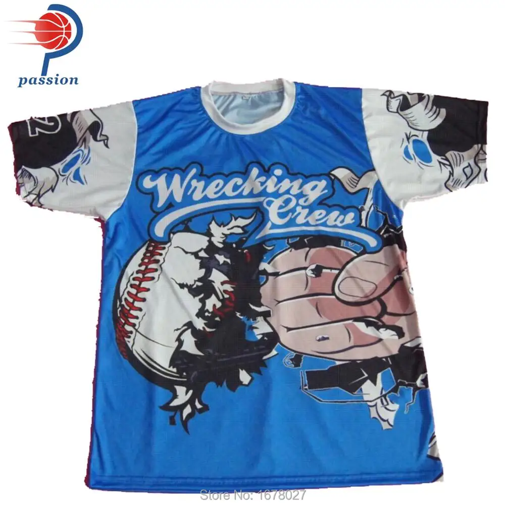 

Sky Blue Light Weight Breathable Softball Team Jerseys For Softball League With Big Front Back Logos