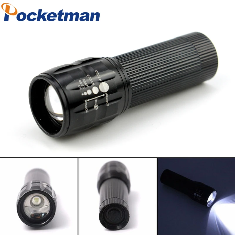 

Promotion LED flashlight Lanterna Q5 led Torch 2000 lumen Zoomable Black Mini LED tactical Flashlight lantern bike light