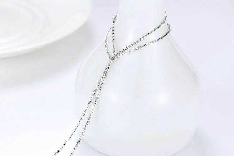 Горячая Распродажа 45 см настоящие 925 пробы серебряные цепи регулируемые ожерелья подходят для подвески Шарм для женщин Роскошные S925 ювелирные изделия CQA008