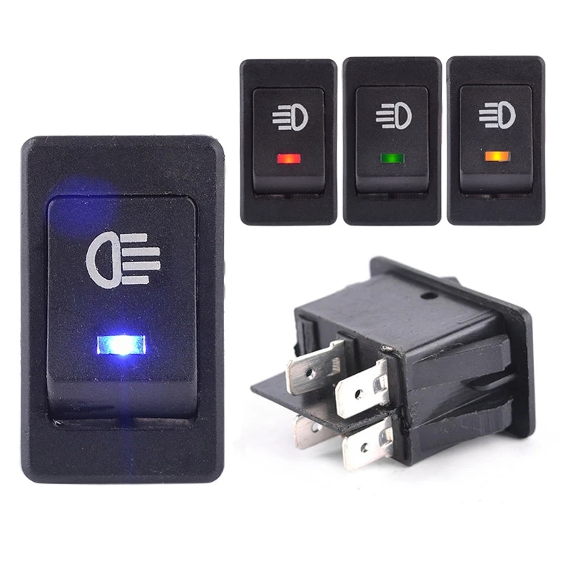 

Universal Car Auto Fog Light Rocker Toggle Switch On/Off DC 12V 35A 3Color LED Indicator Lamp for car Accessories