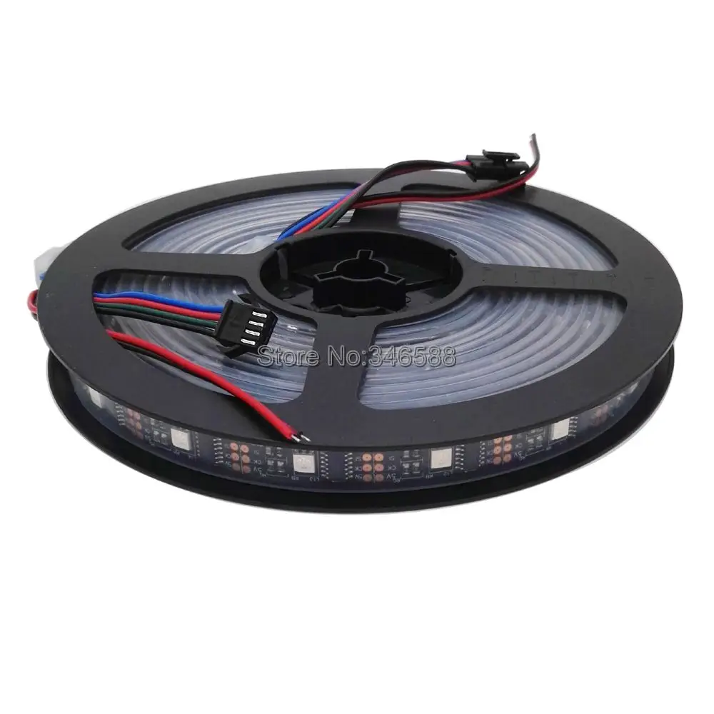 5 м 5В WS2801 Адресуемая Пиксельная Светодиодная лента 32LED/M 5050SMD IP67 водонепроницаемая