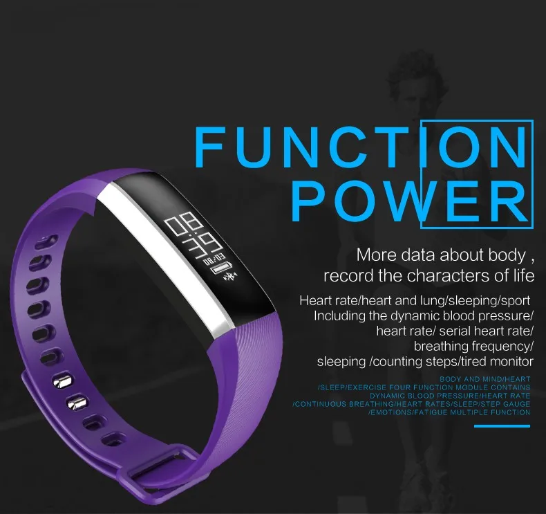 Smart Sport Bracelet Watch Fitness Tracker Smartband Monitoring Wristband Heart Rate Monitor Smart Band