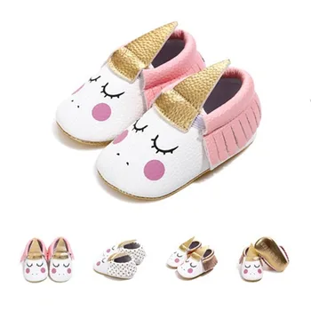 

New cute unicorn style leather baby shoes moccasins boys girls first walkers shoes newborn footwear soft infant prewalker.CX108A