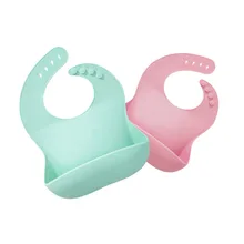 Водонепроницаемый детские силиконовые нагрудники, Слюнявчики, одежда Дети Регулируемый передник для кормления цветной платок-слюнявчик нагрудник ест два цвета