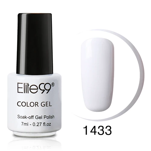 Elite99 7 мл великолепный цвет лак для ногтей верхнее покрытие основа под лак искусство УФ светодиодный УФ гель лак Устойчивый лак для ногтей гель лак - Цвет: R-1433 Pure White