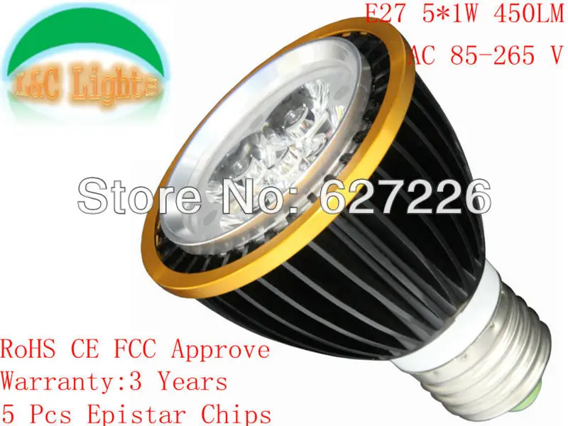 

E27 5W LED Spotlights AC85-265V PAR20 Bulbs 500LM Ultra Brightness Downlights Light Source High Power LED Indoor Lighting Lamps