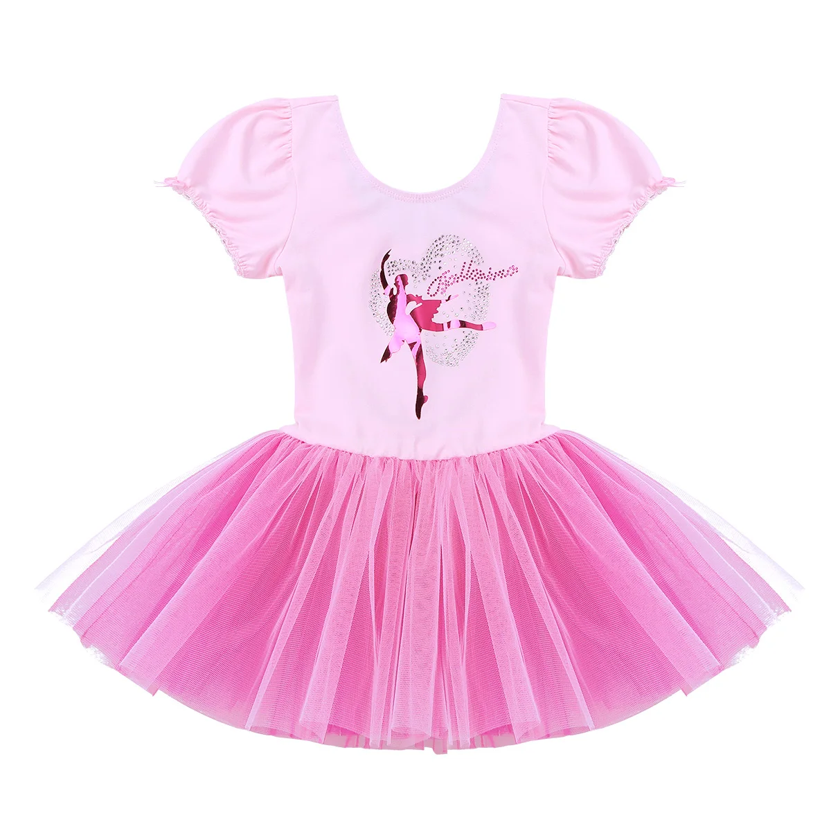 Сетчатое блестящее платье со стразами для маленьких девочек, балетные и гимнастические танцевальная пачка, балетное платье для