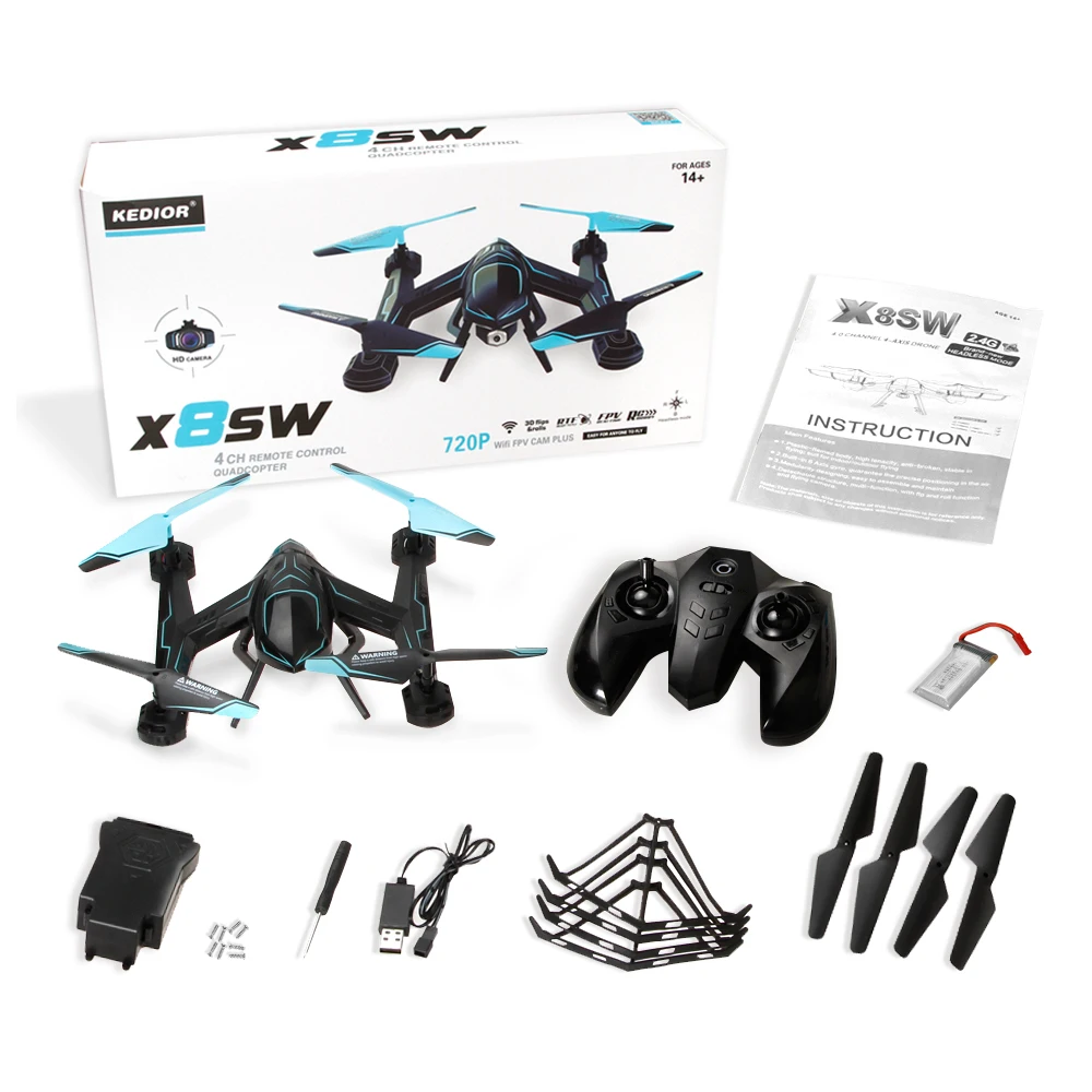 X8sw Радиоуправляемый Дрон Quadcopter с Камера Квадрокоптер дистанционного Вертолет