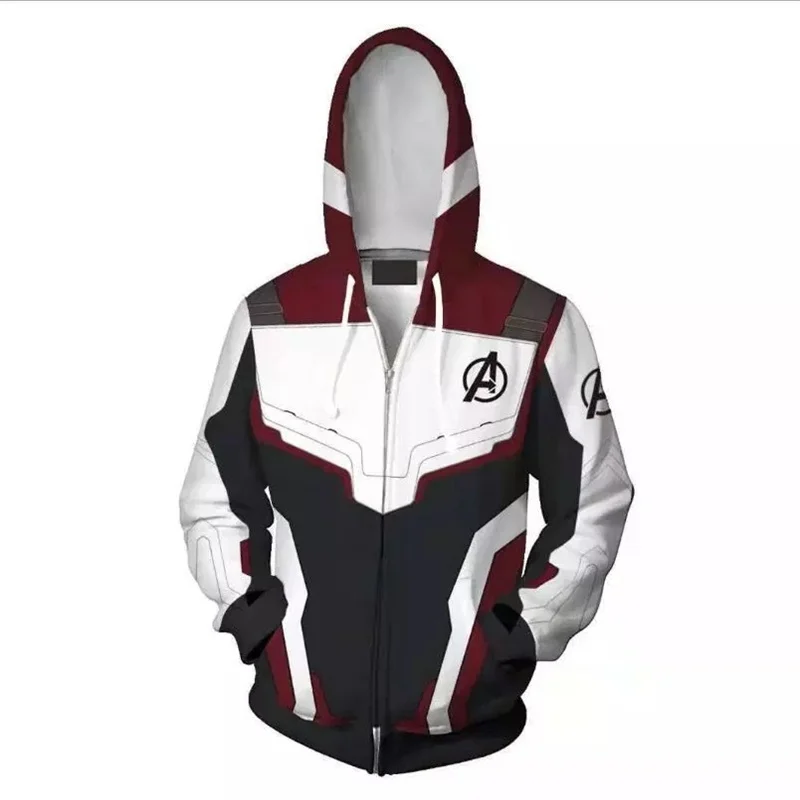 

Cloudstyle 2019 Men's Zipper Hoodies New Design Avenger Endgame 3D Printed Hooded Pullovers Hoodies Streetwear Casual Hoodie Men