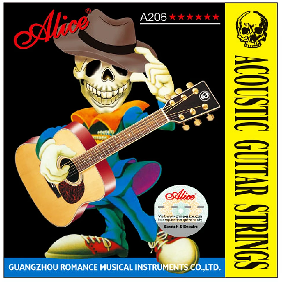 

1 set Alice Acoustic Guitar Strings A206-SL Series Professional acoustic Guitar Strings guitarra Guitar Accessories part