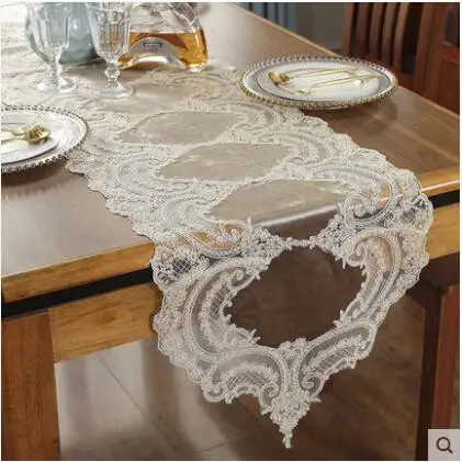 Europe embroidered table runner flag table cover Lace High-end luxury TV cabinet fabric classical coffee table flag embroidery Europe embroidered table runner flag table cover Lace High-end luxury TV cabinet fabric classical coffee table flag embroidery