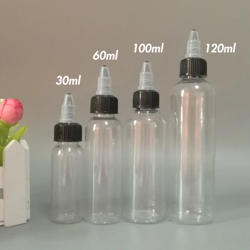 Pen Shape Refillable Dropper Bottles 5pcs PET Plastic 30ml 60ml 100ml 120ml with Twist off Caps for E-Liquid E-Juice image 2