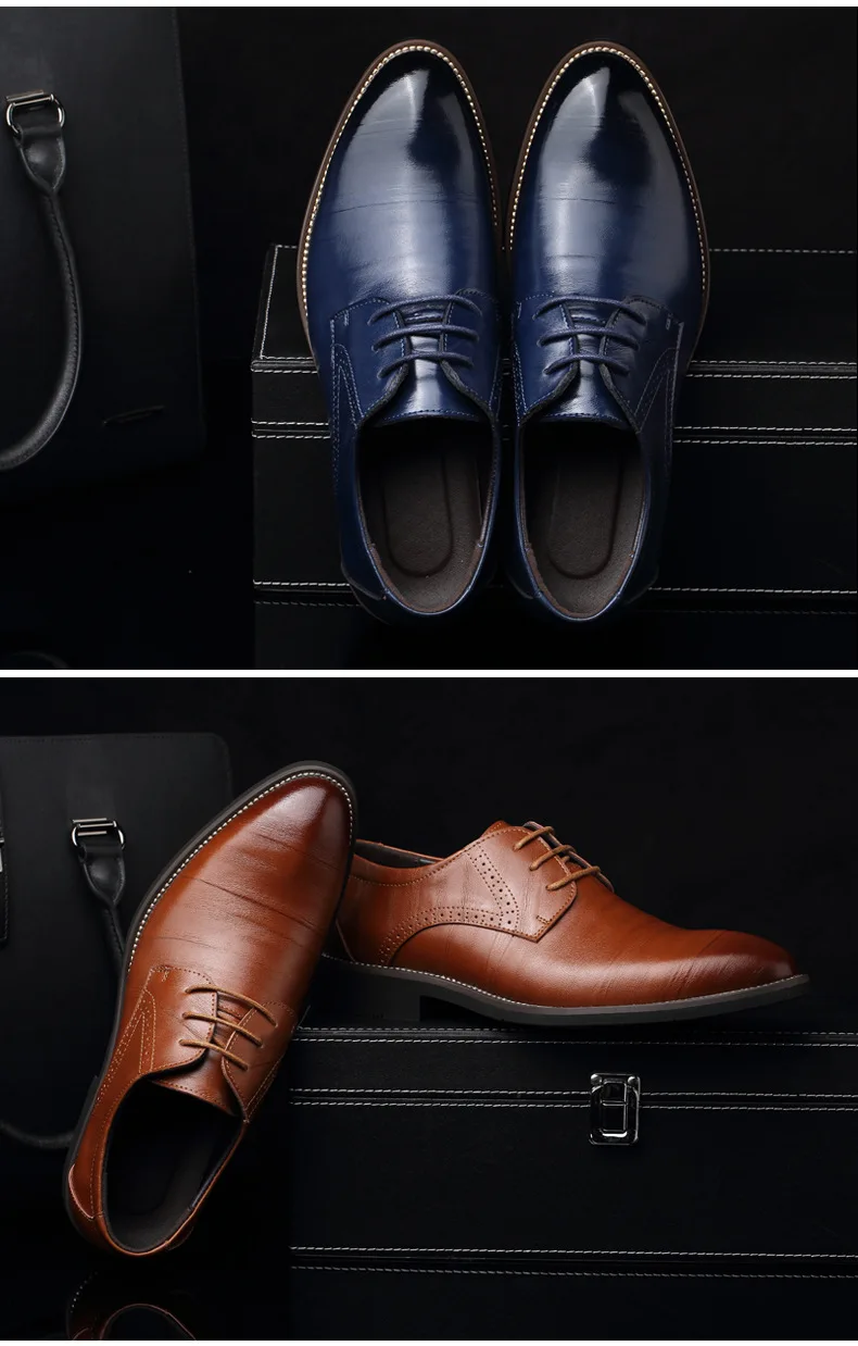 M-anxiu/туфли дерби из искусственной кожи мужские деловые туфли на плоской подошве с острым носком, большие размеры высокое качество, низкая цена 1