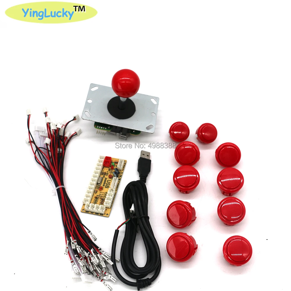 Arcade Joystick DIY Kit Zero Delay Arcade DIY Kit USB Encoder To PC  Arcade Sanwa Joystick and Push Buttons For Arcade Mame 