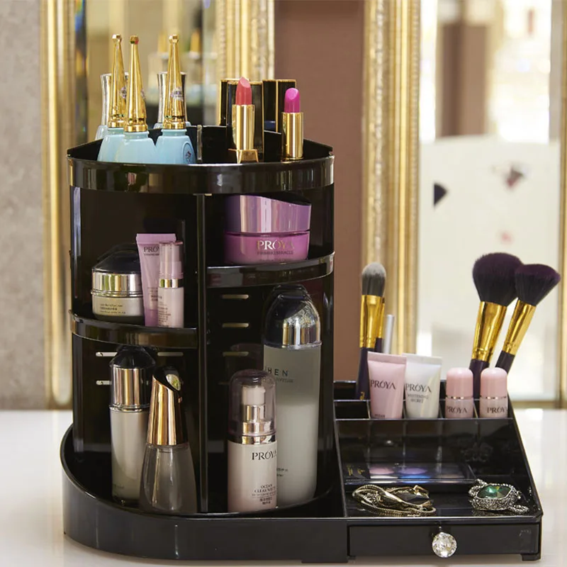 Desktop Makeup Organizer bag Creative DIY 360 Degree Rotation Transparent Acrylic Cosmetics Box Professional Makeup Case Desktop Makeup Organizer bag Creative DIY 360 Degree Rotation Transparent Acrylic Cosmetics Box Professional Makeup Case