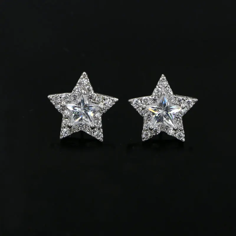Small Cute Austrian Crystal Zircon Star Shaped Stud Earrings 925 Small Cute Austrian Crystal Zircon Star Shaped Stud Earrings 925 Sterling Silver Needle Clear Cz Stone For Women In From Jewelry Accessories