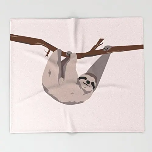 

Blanket Custom Sloth just hangin' Throw Blankets Fleece Blanket Sofa/Bed/Plane Travel Plaids Bedding Towel