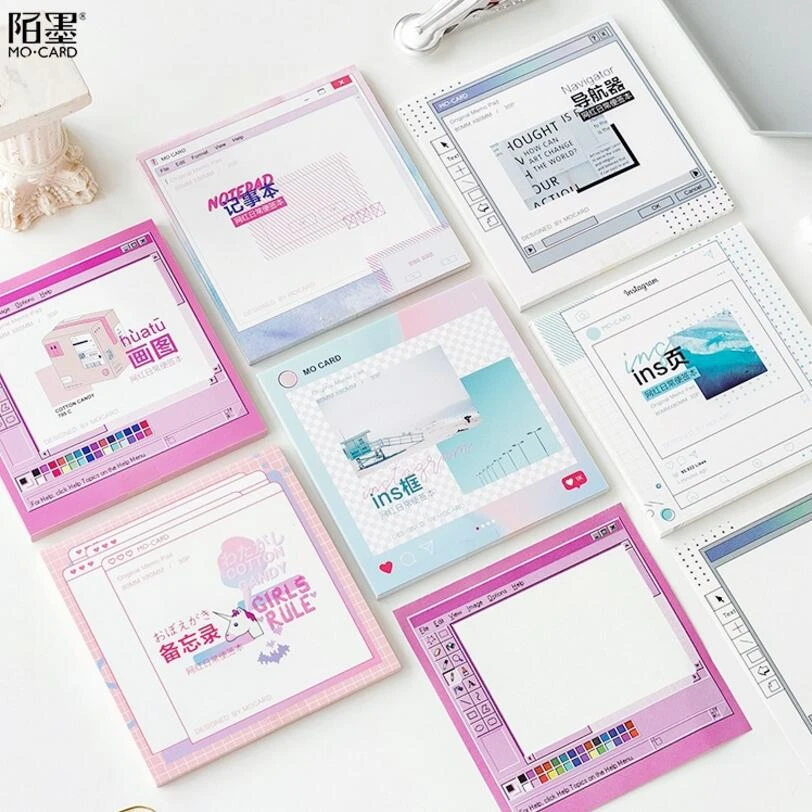 30 枚 ロットかわいい文具コンピュータインスタイルスクラッチパッド女の子ピンク毎日付箋ポータブル単語帳かわいいメモパッド Memo Pads Aliexpress
