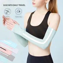 Одна пара УФ Защита от солнца охлаждающие нарукавники для рук кулер грелка для перчаток бег Гольф Велоспорт Вождение